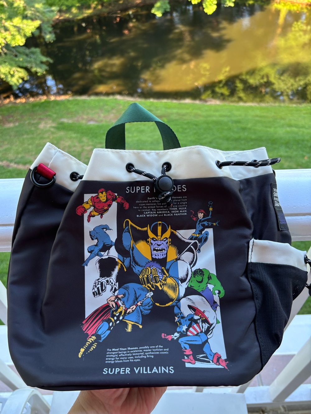 Disney Bags | Marvel Super Villains Graphic Drawstring Tote Bag NWOT